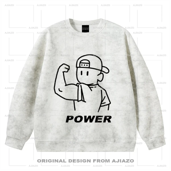 老狗十三【POWER】扎染圆领卫衣 秋冬休闲上衣男女同款