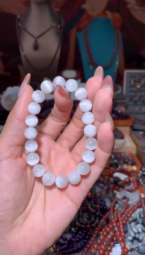 未镶嵌珠宝半成品水晶白兔毛手串9+mm多样性发其1