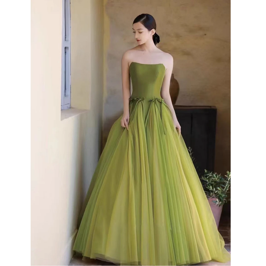 【蓓芙莉】质感简约抹胸设计敬酒服新娘婚纱高端蓬蓬裙晚礼服仙气