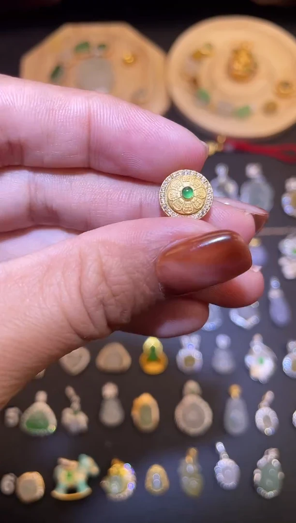 吊坠(不含链)银S925镶嵌翡翠1