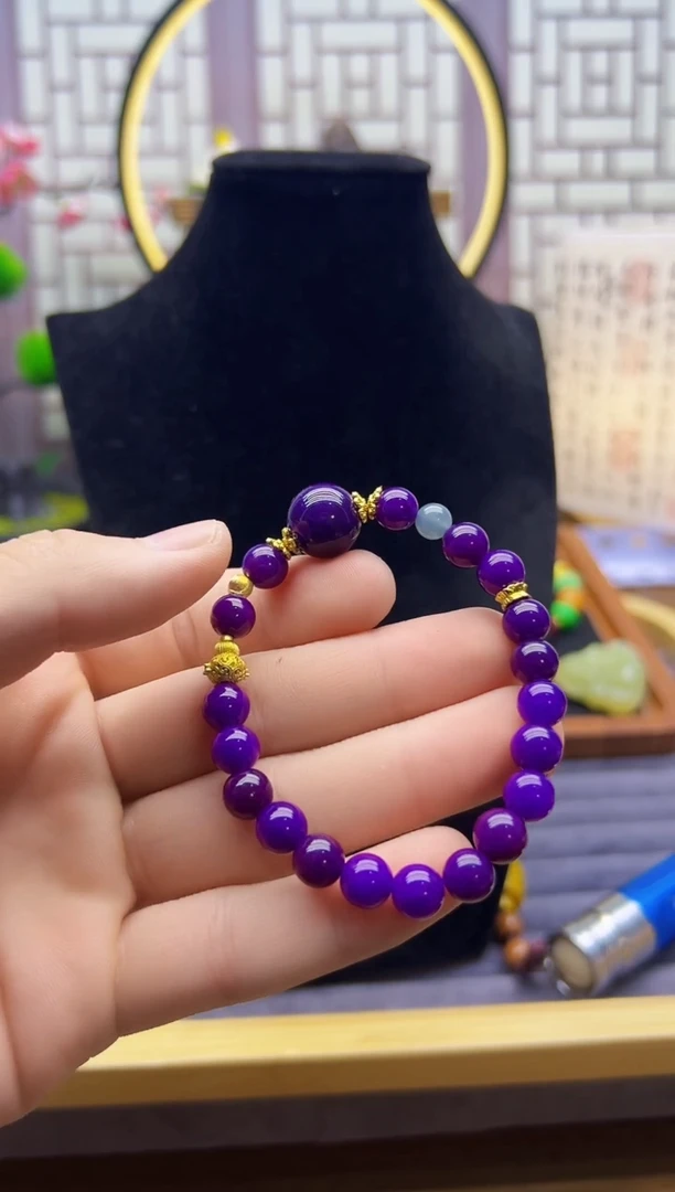 14K金镶嵌苏纪石（舒俱来）手链S203