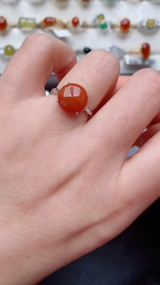 银S925镶嵌戒指翡翠...