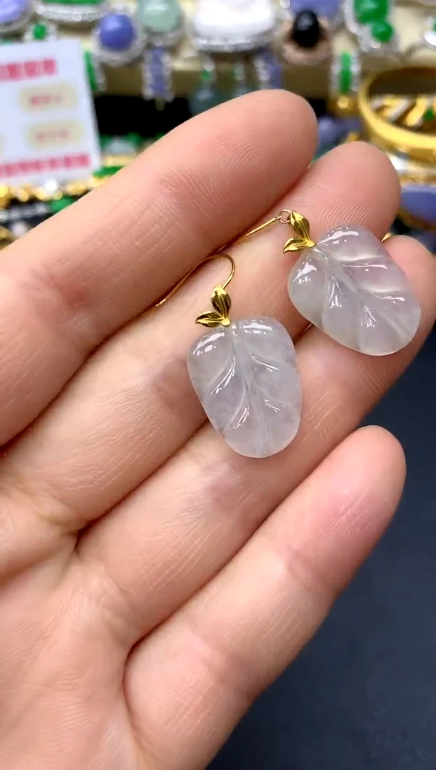 18K金镶嵌翡翠耳饰32-中国好珍宝