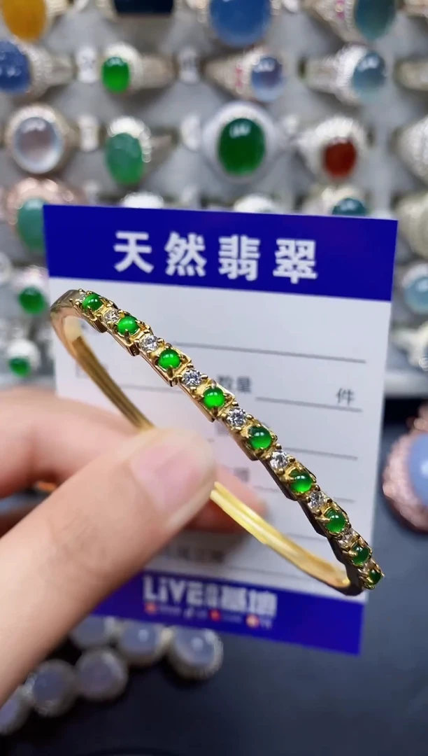 银S925镶嵌戒指翡翠266