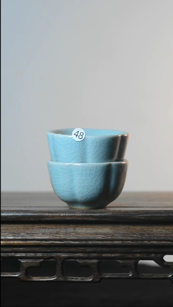 48号品茶杯一对全品清凉寺汝瓷