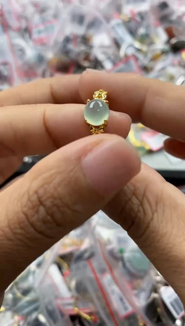 银S925镶嵌戒指翡翠555              4