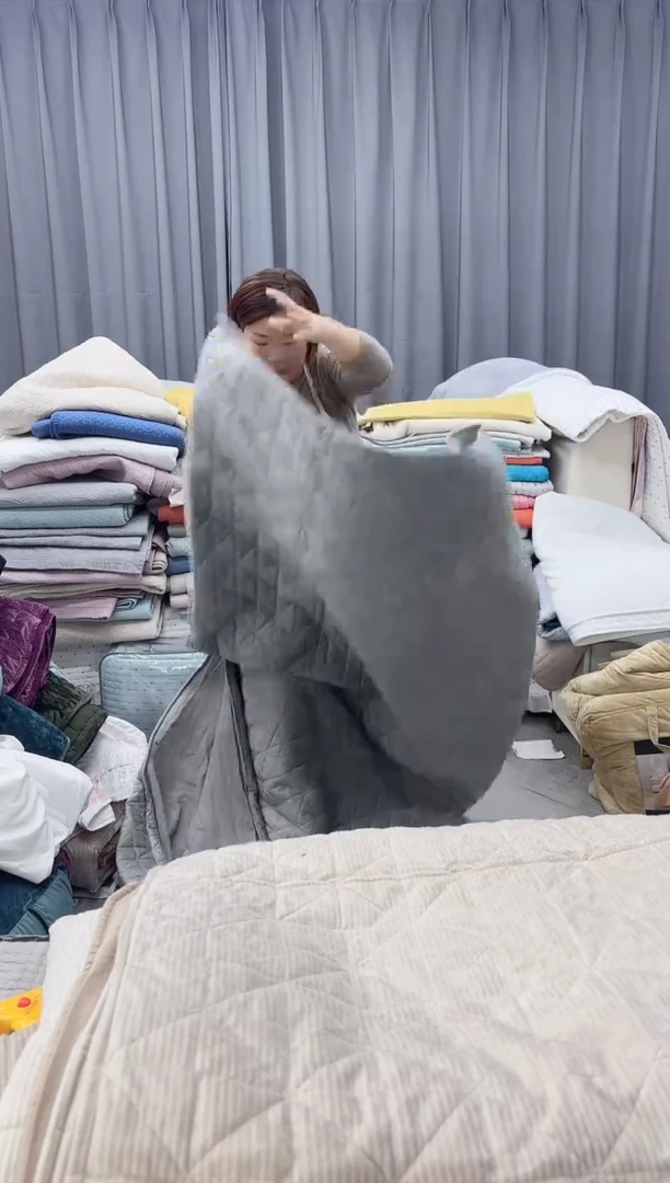 棉2.2*2.6灰色灯芯绒三件套