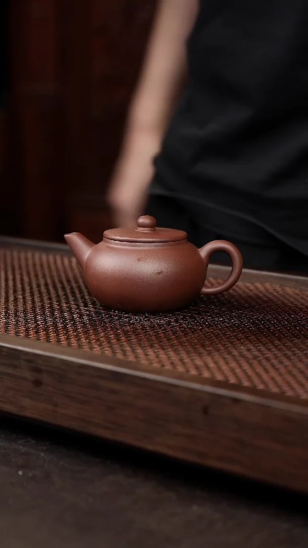 茶壶紫砂紫泥平盖水平