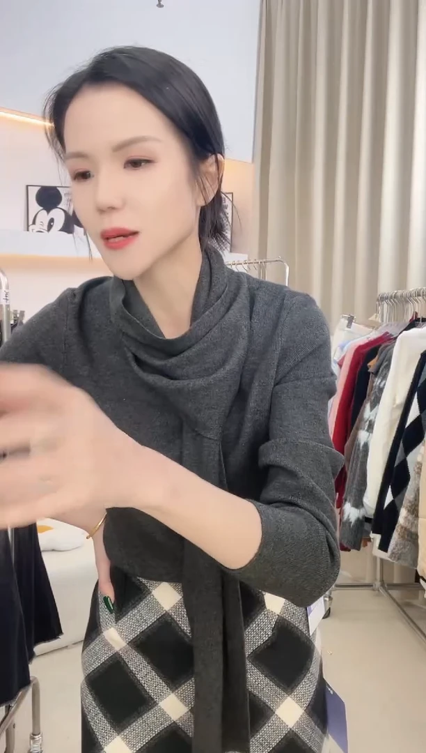 格子半裙XL码@511268-2