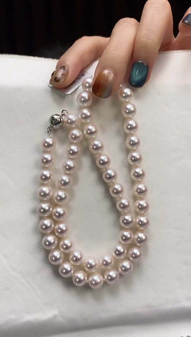 项链未镶嵌海水珍珠8-8.5Akoya海水珍珠项链
