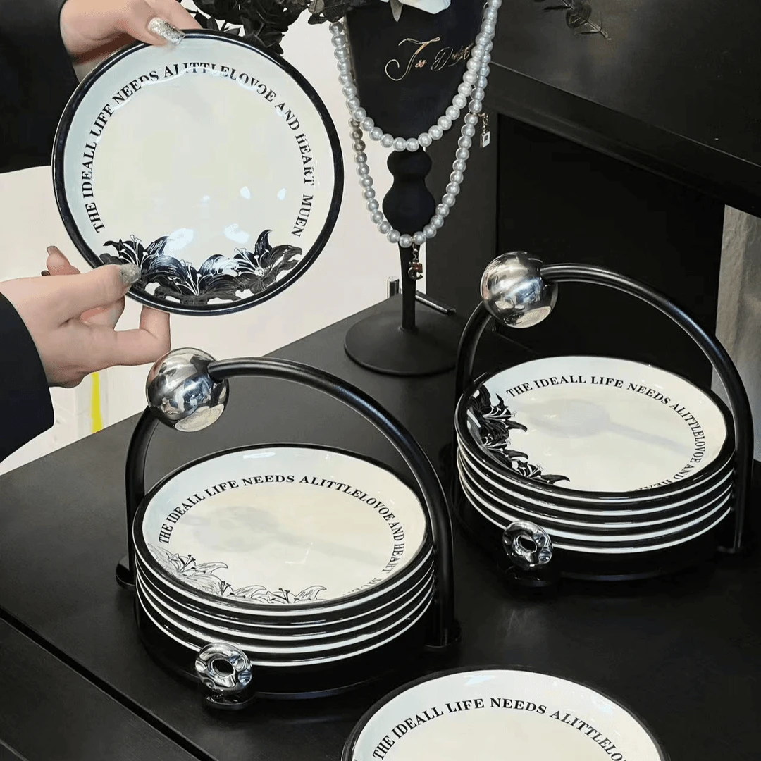 家用轻奢高级感陶瓷吐骨碟食品级6寸高档水果甜品餐桌渣盘A770