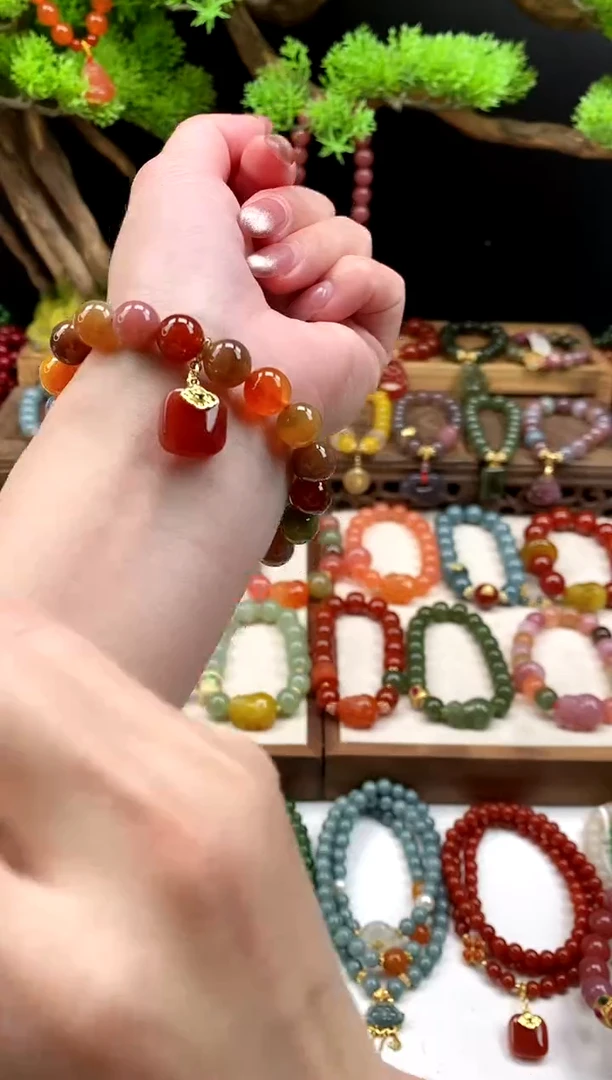 未镶嵌玛瑙手饰多宝无事牌10mm