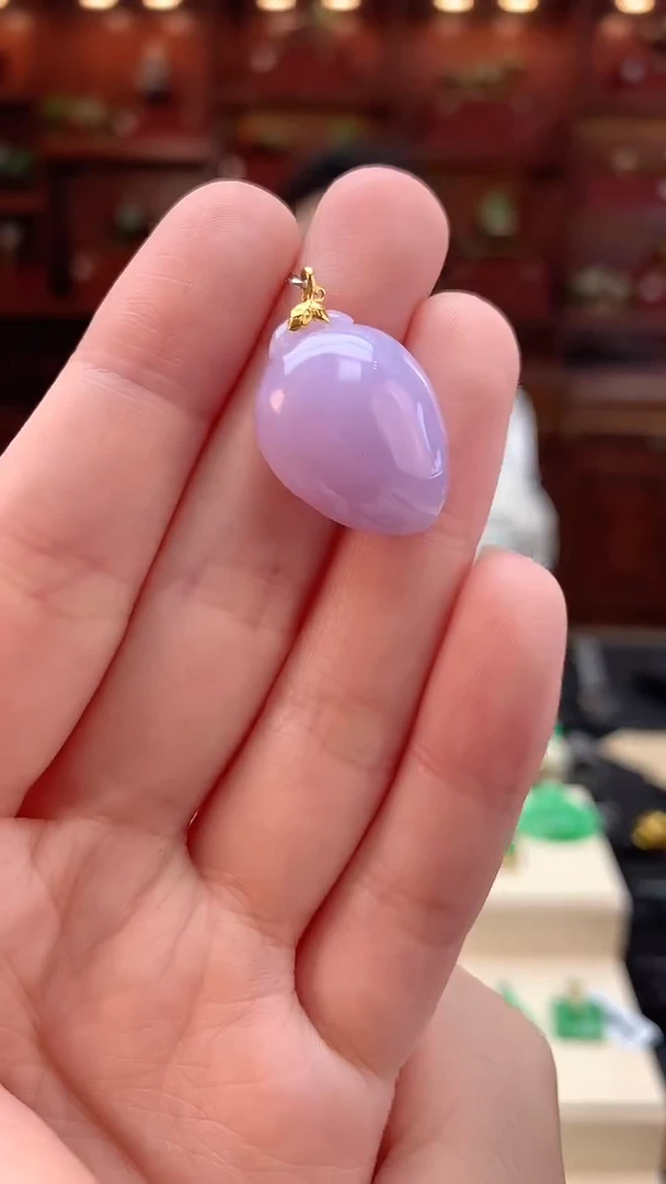 【闪购商品】翡翠颈饰18K金镶嵌赠礼盒证书 敏