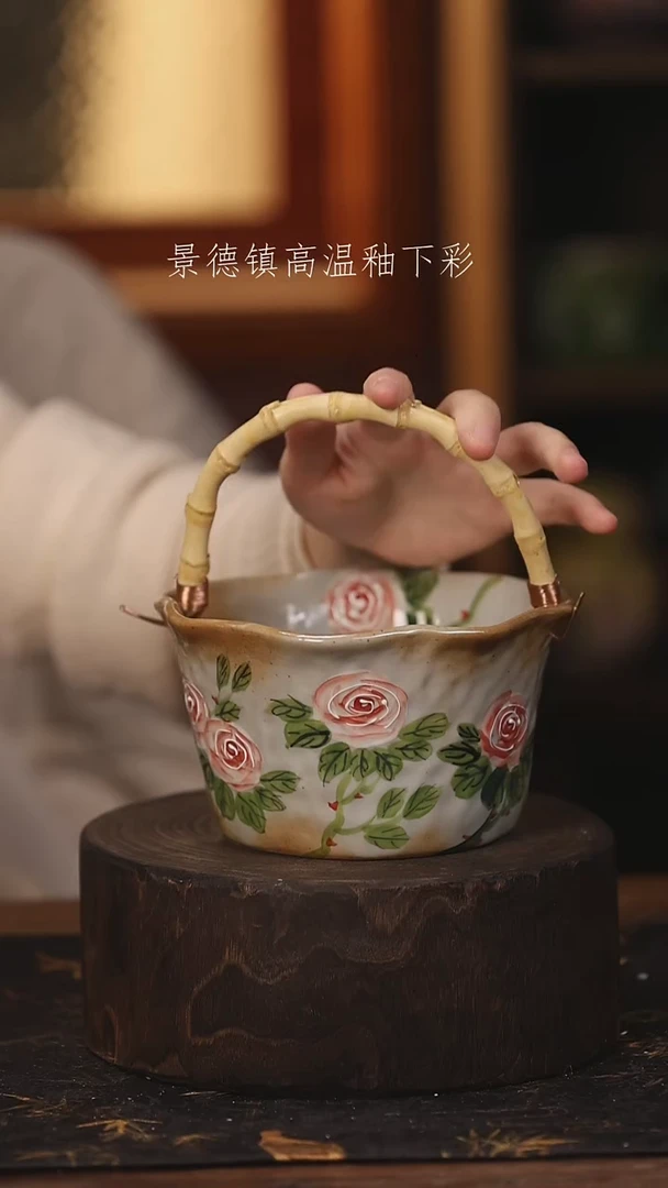 陶瓷景德镇高温釉下手绘陶瓷@L134@