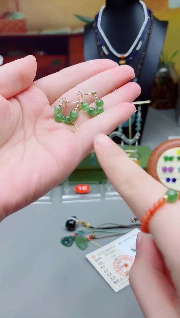 未镶嵌和田玉耳饰碧玉耳包