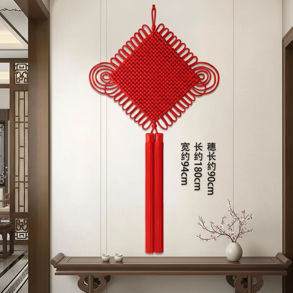高档别墅加大款中国结挂件新年喜庆装饰客厅玄关电视背景墙入户门