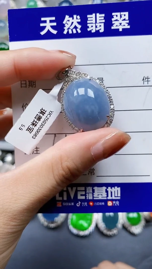 翡翠银S925镶嵌颈饰0616