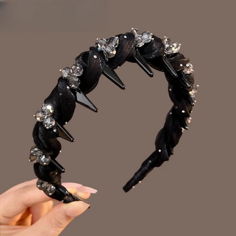 D-P-B0436发箍女发箍复古秋冬轻职风瑞丽风民族风丝绒发捆少女风