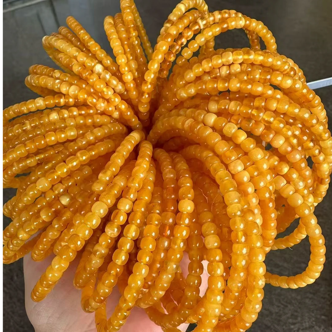 蜜蜡老型珠手串4mm+（多样性发其一）