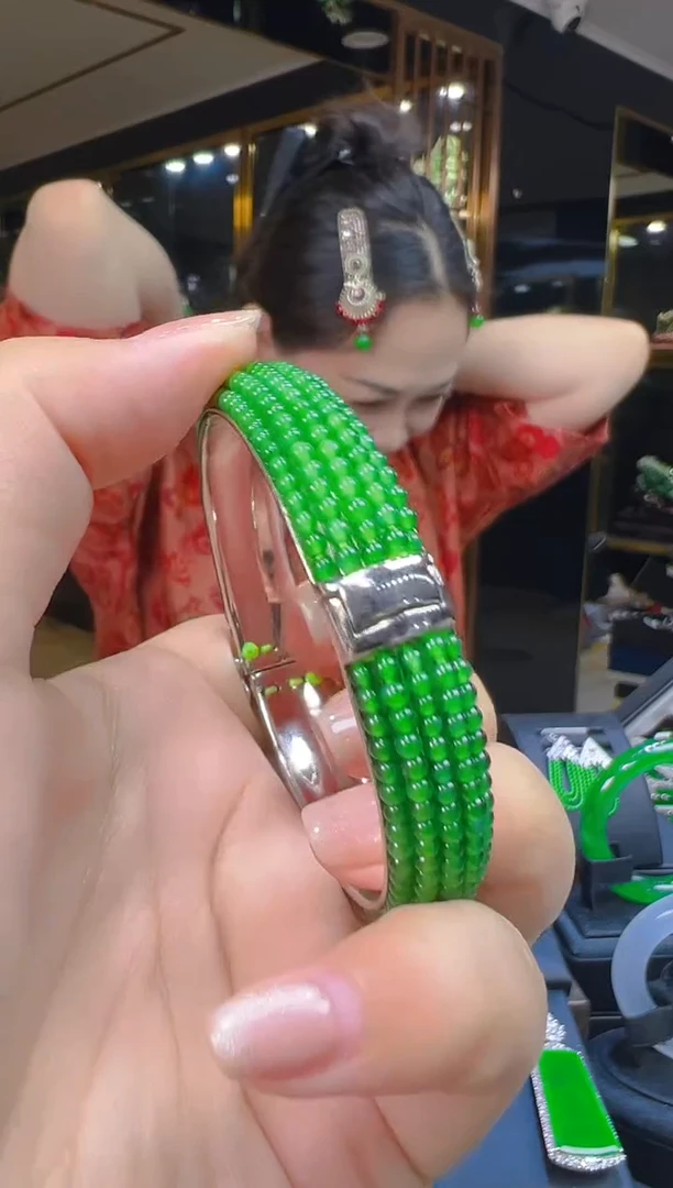 银S925镶嵌手镯翡翠101（多样性发其一）