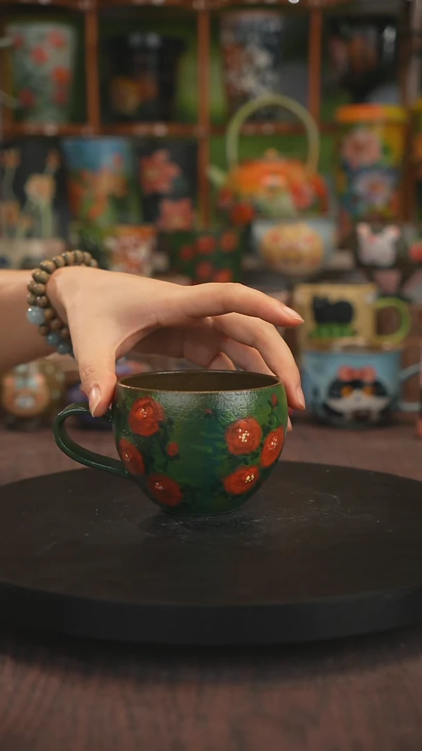 紫砂油画手绘釉下彩