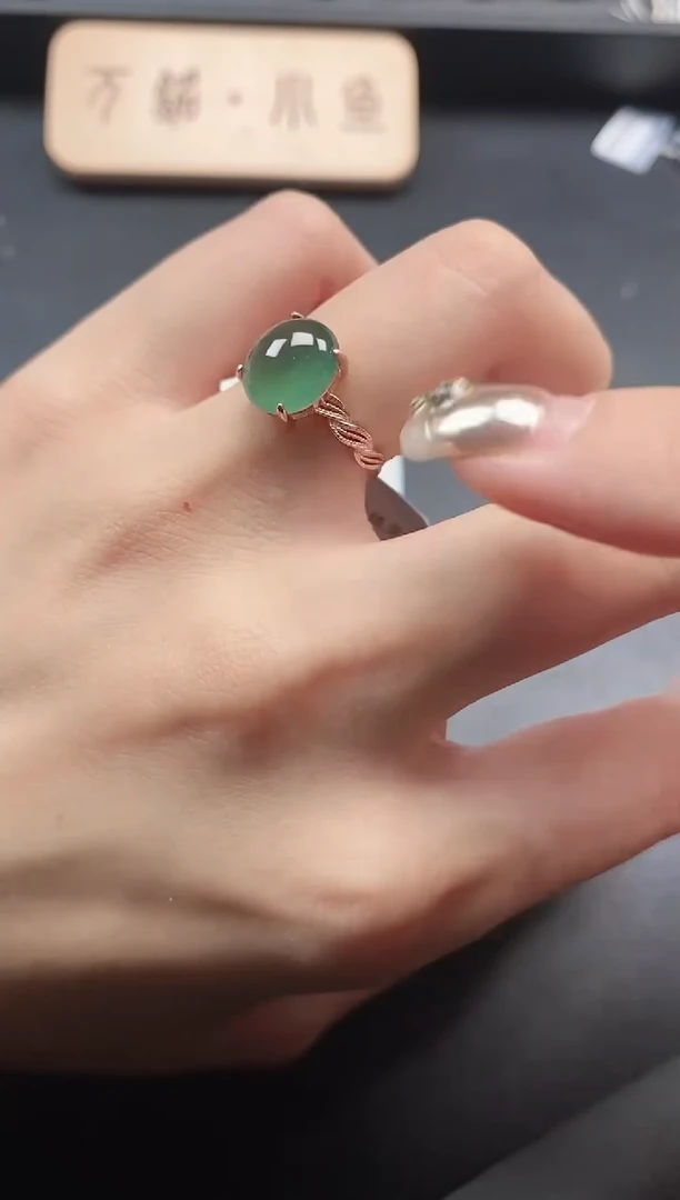 银S925镶嵌戒指翡翠41511