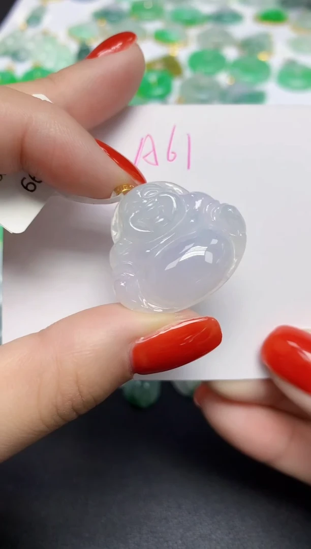 颈饰18K金镶嵌翡翠天然缅甸翡翠A货翡翠百元以上9元证书费自理