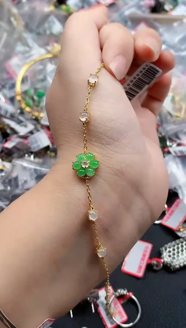 银S925镶嵌戒指翡翠天然A货缅甸翡翠