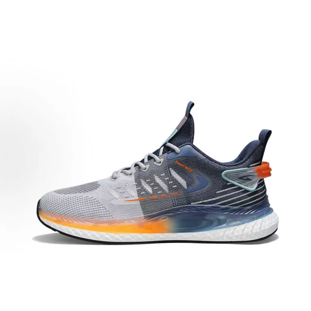 Deerway/德尔惠飞织网鞋夏季防滑耐磨轻便透气增高休闲运动跑步鞋