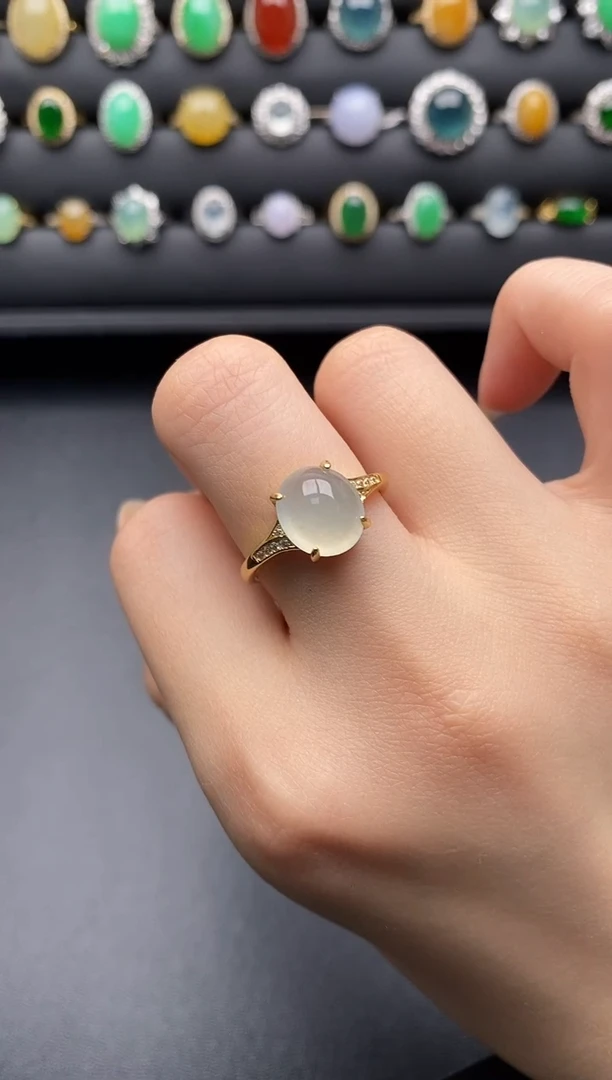 银S925镶嵌戒指翡翠z****斌一物一证一礼盒