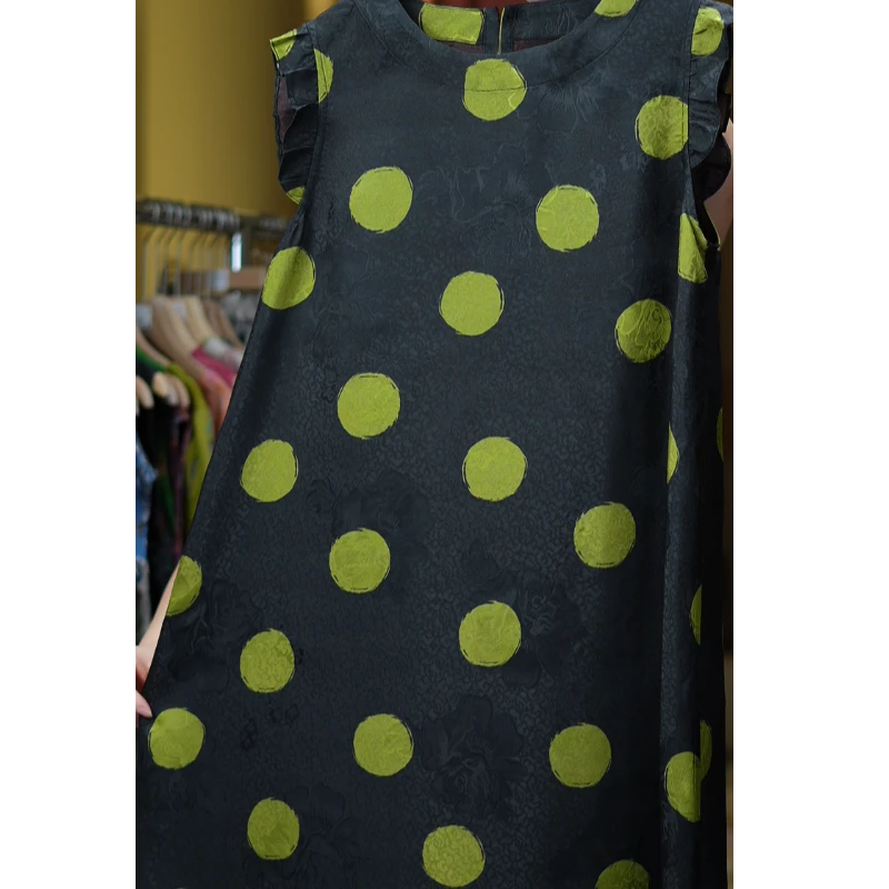 拾光《非遗美学》1458新中式复古荷叶边袖边连衣裙