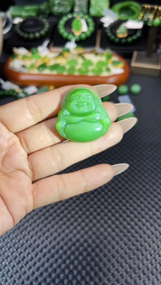 【闪购商品】和田玉（碧玉）吊坠未镶嵌LH086碧玉35佛公