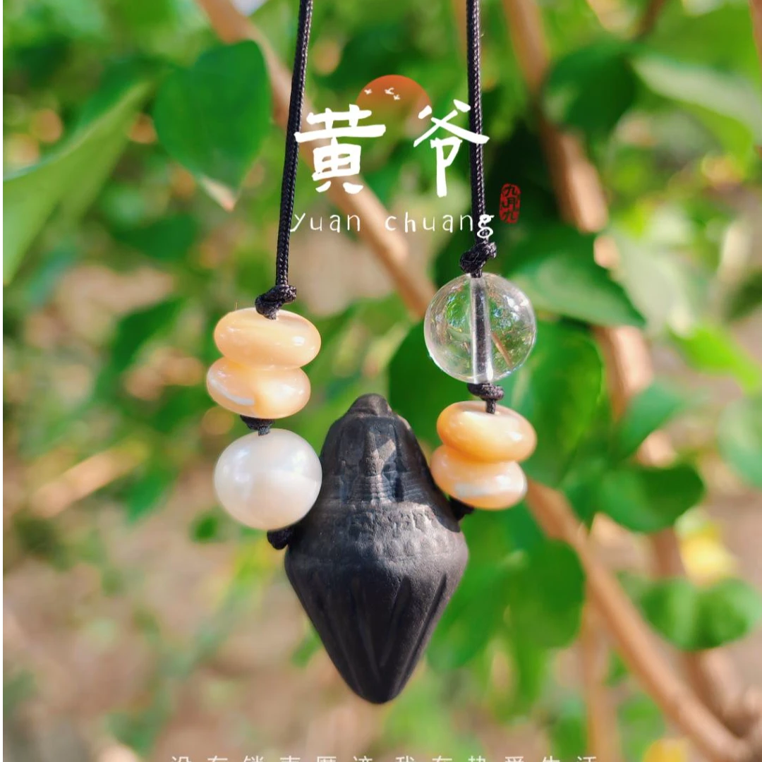 非金属陶瓷吊坠 泥制药材黄爷原创手作高档工艺特色锁骨擦擦吊坠