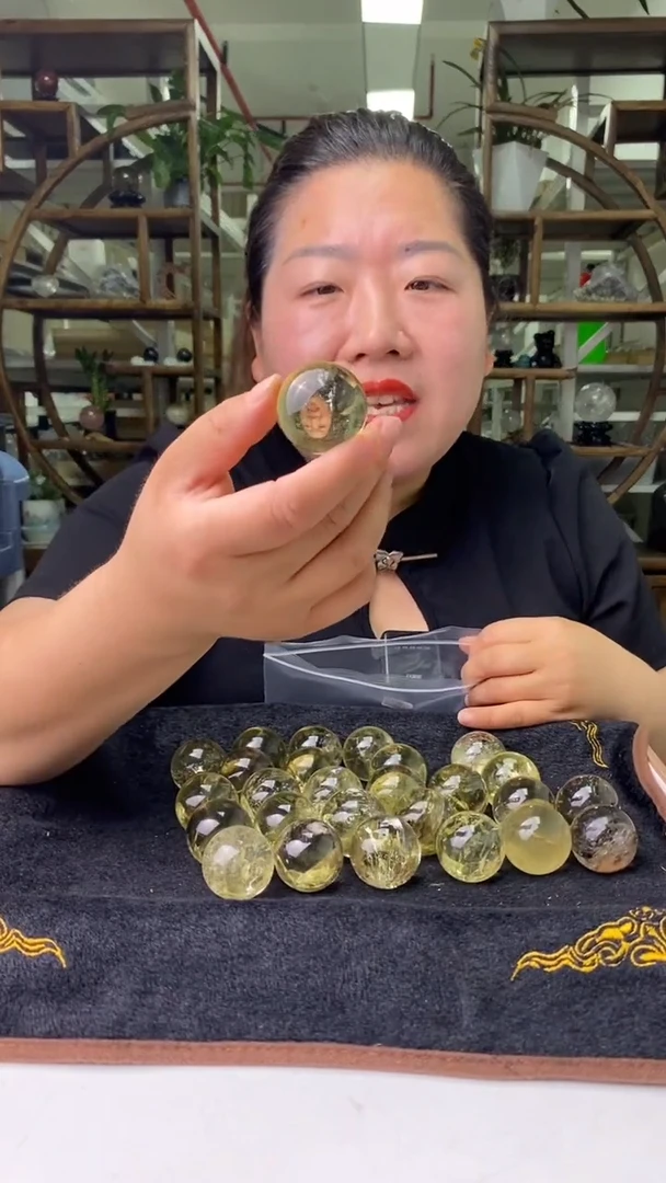 球未镶嵌水晶黄水晶球D302多样性发其一50+