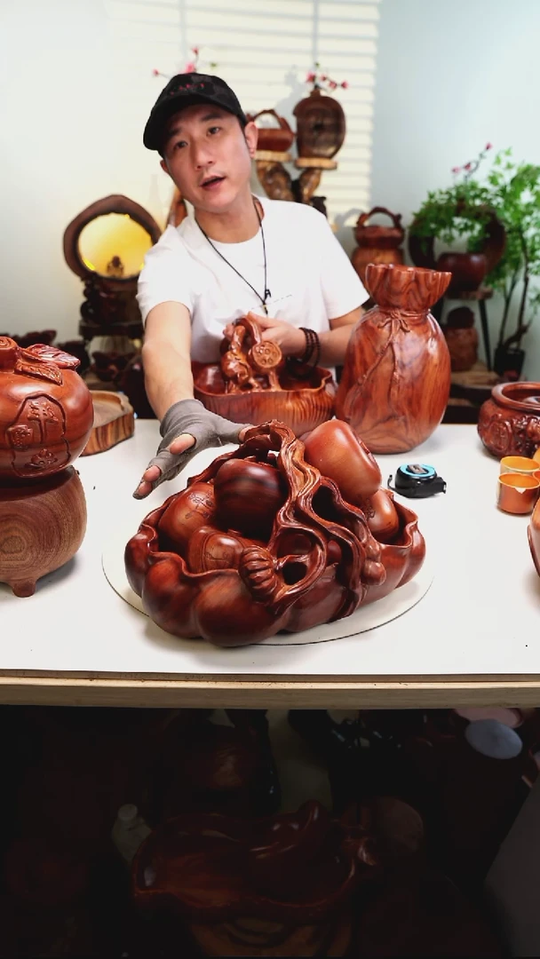 木香樟木摆件/南瓜果篮