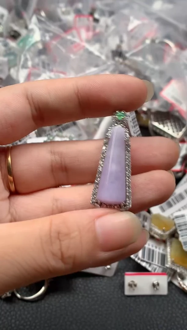 银S925镶嵌戒指翡翠天然A货缅甸翡翠