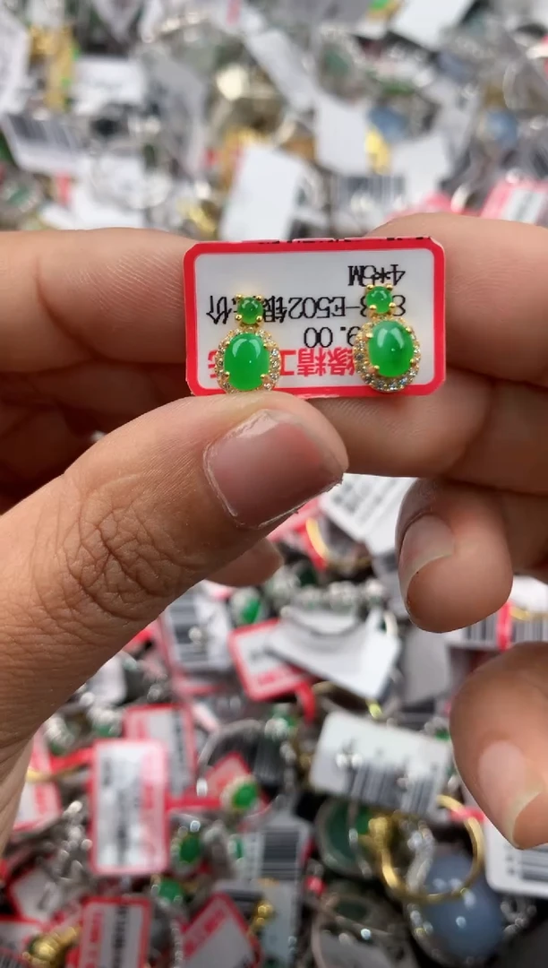 银S925镶嵌戒指翡翠222---3