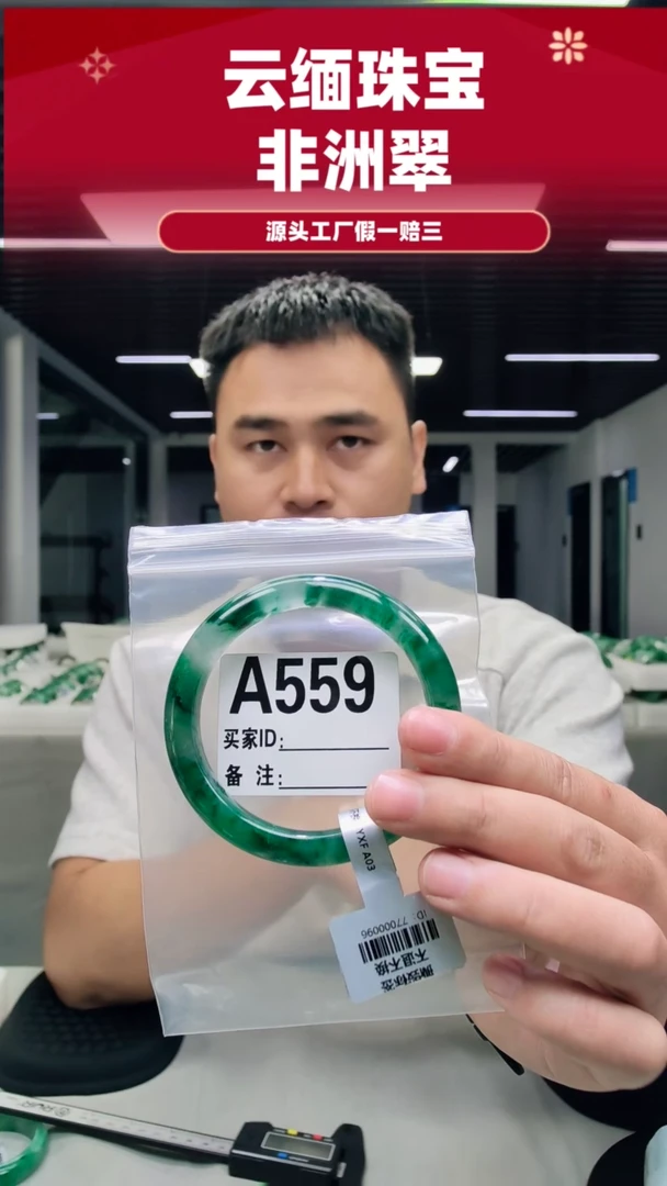 未镶嵌手镯石英质玉（非洲翠）62圈口手镯A559