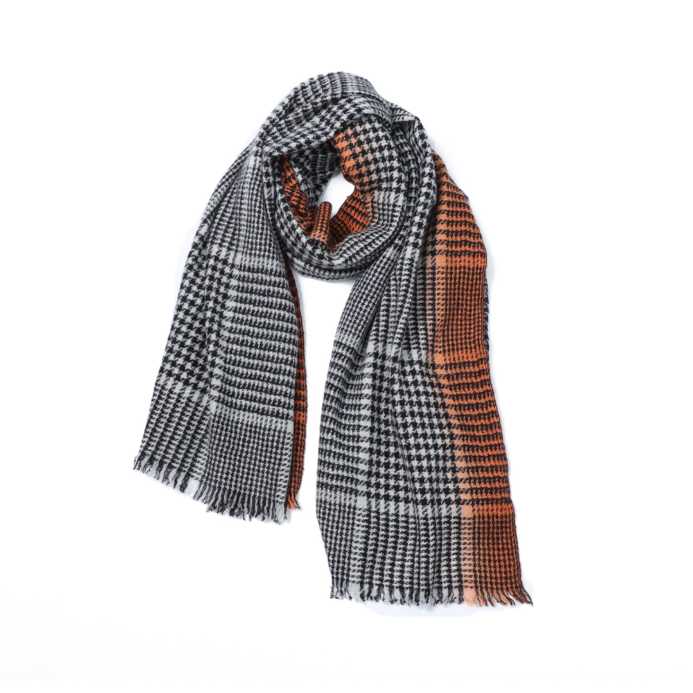 【叭哒不惑】山羊绒时尚百搭格子保暖千鸟格秋冬围巾