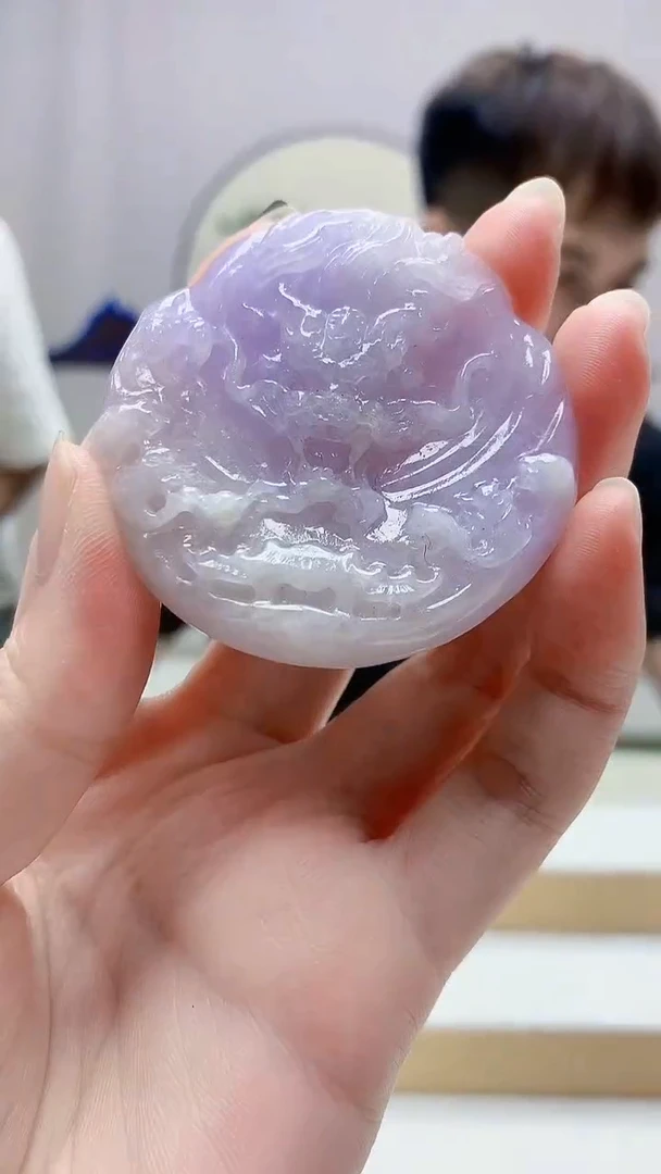 未镶嵌定制翡翠4868zm-毛货挂件58龙牌