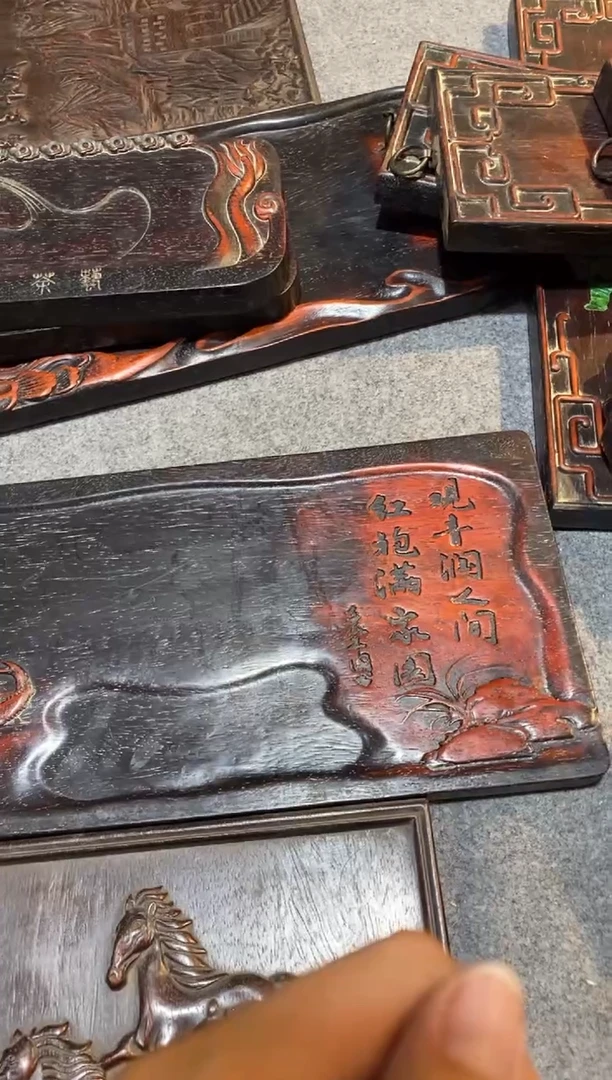 香榧木紫檀拆件雕刻板以直播间实物为准