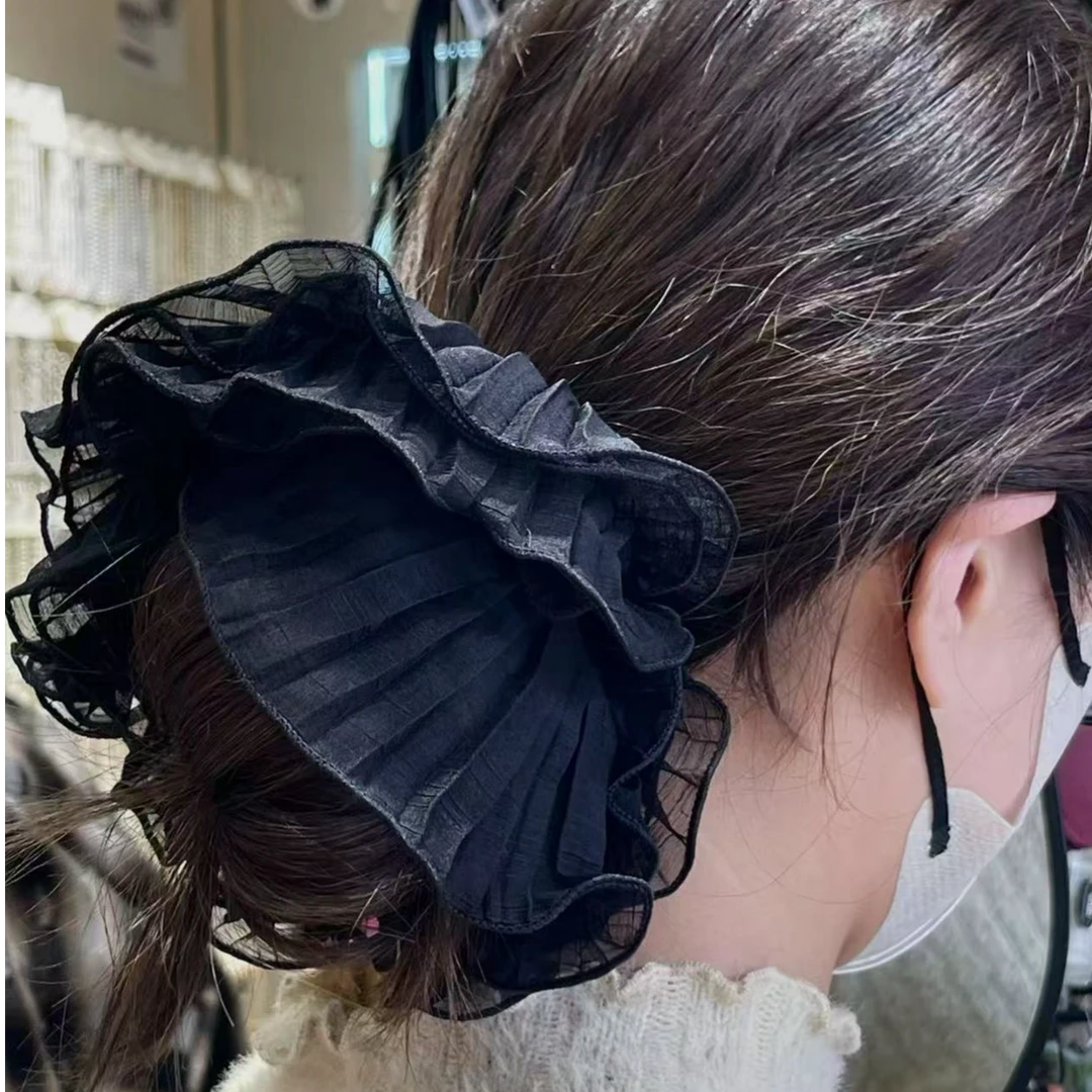 梦瑶同款黑色蕾丝发圈