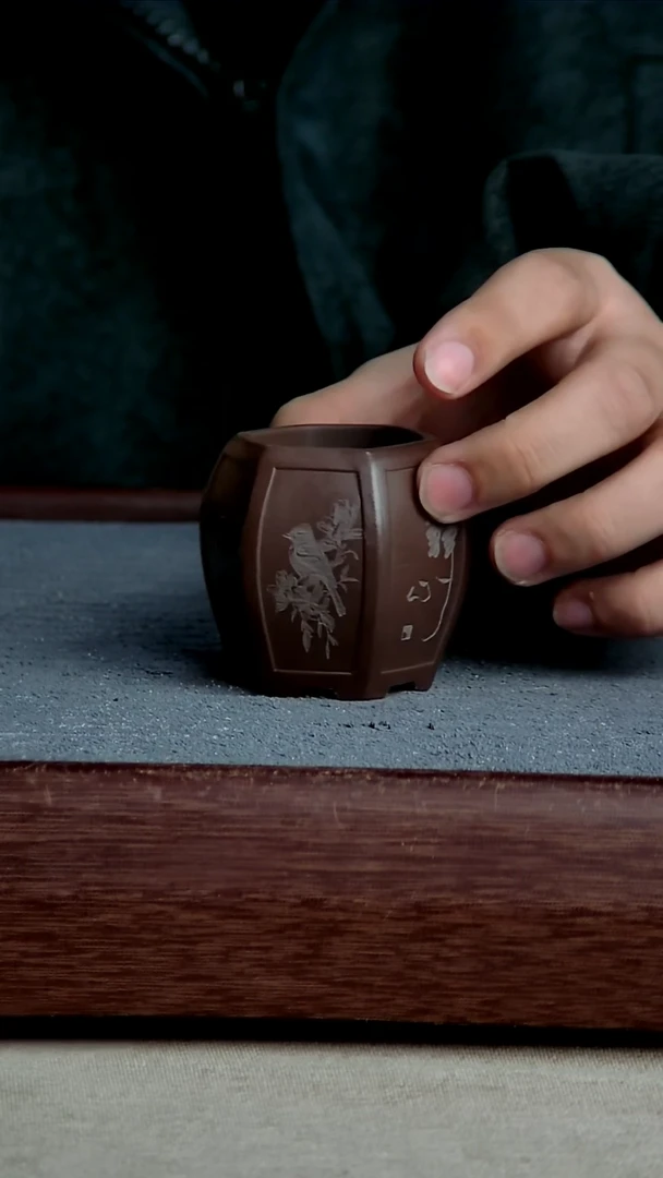 紫砂花盆3.5*5内径紫砂花盆