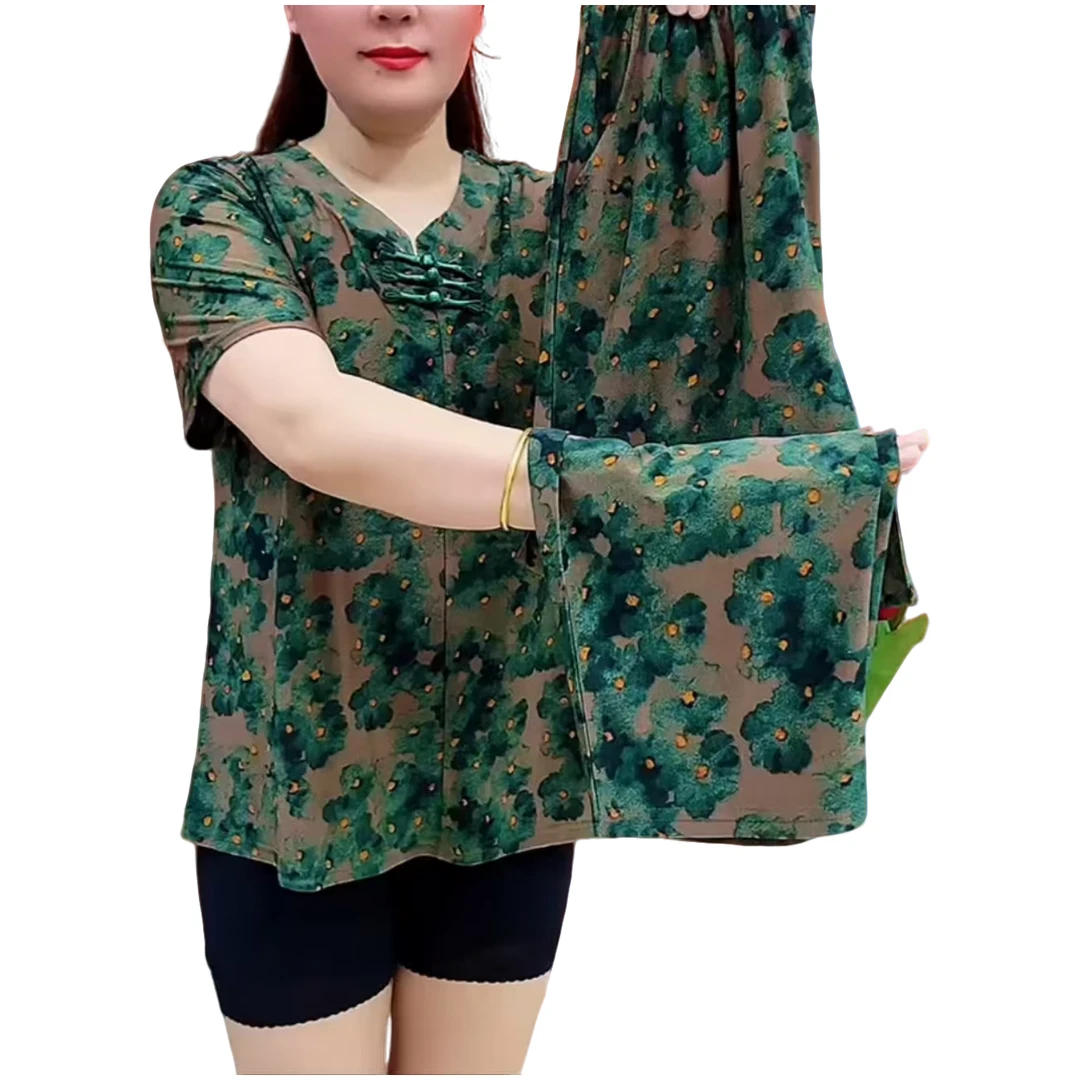 石榴扣冰丝套装（上衣＋裤子）