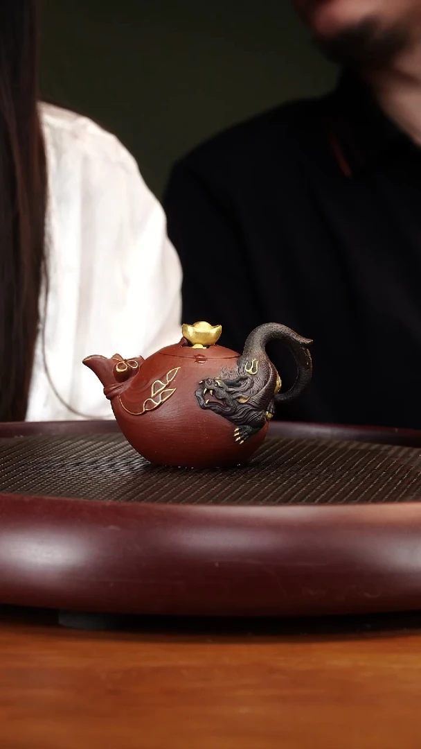 茶壶紫砂21GSB代代有财 老紫泥160cc