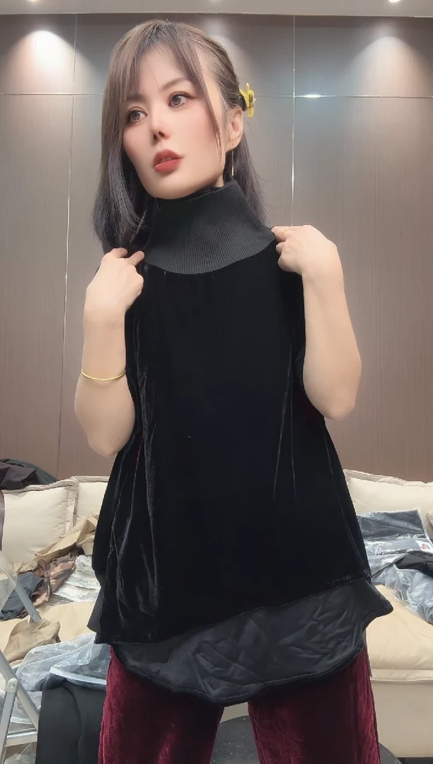 针织领上衣L码大漂亮