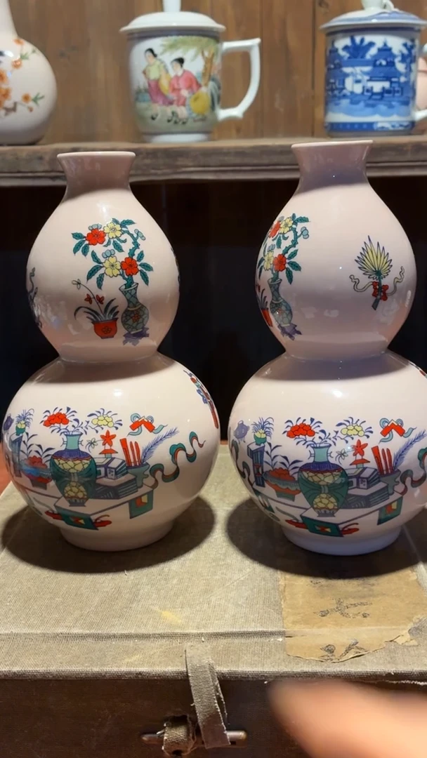 摆件瓷S29景德镇陶瓷摆件一对