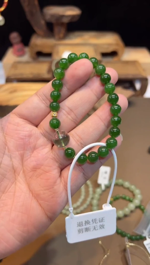 手链18K金镶嵌和田玉手饰@@0325