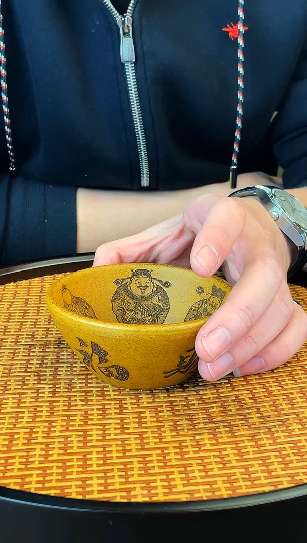 福禄寿财神 柴烧 黄金段泥 主人杯