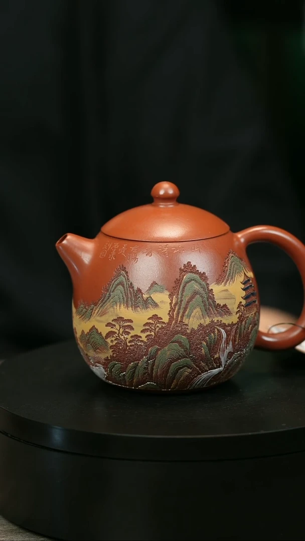 茶壶紫砂向**光H2240赵翠红彩绘大龙蛋